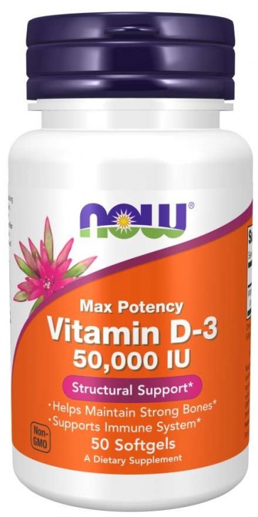 VITAMINA  D3 50.000 IU 50 SGELS Now foods