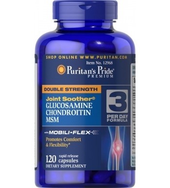 Double Strength Glucosamine. Chondroitin & MSM Joint Soother® 120s PURITAN