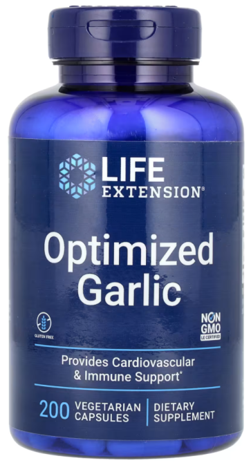 Optimized Garlic, 200 Vegetarian Capsules (600 mg per Capsule) Life Extension