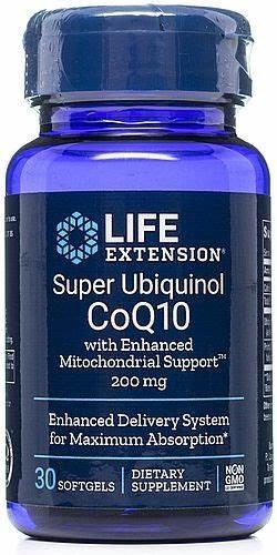 Super Ubiquinol CoQ10 with Enhanced Mitochondrial Support 200 mg, 30 softgels Life Extension