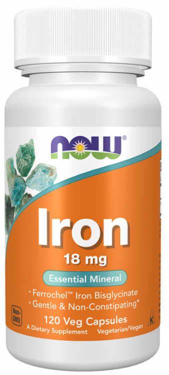 Iron, 18 mg, 120 Veg Capsules Now foods