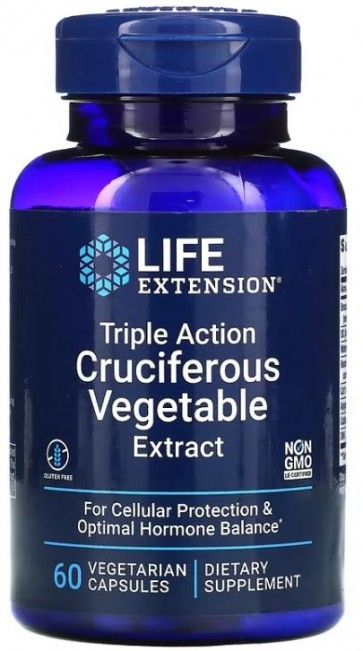 Triple Action Cruciferous Vegetable Extract 60 vegetarian capsules Life Extension