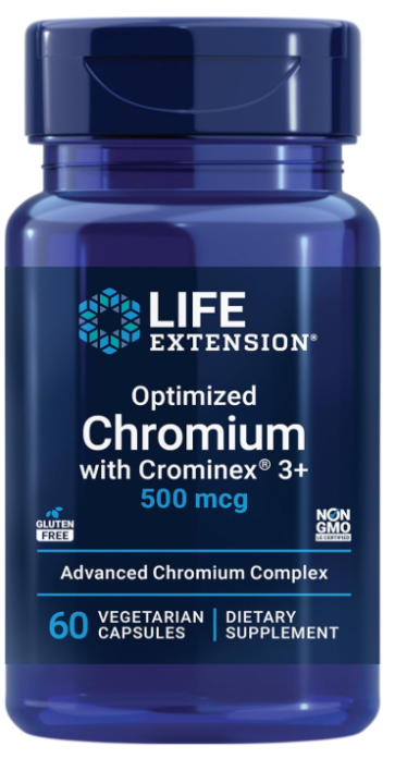 Optimized Chromium with Crominex 3+, 500 mcg, 60 Vegetarian Capsules Life Extension