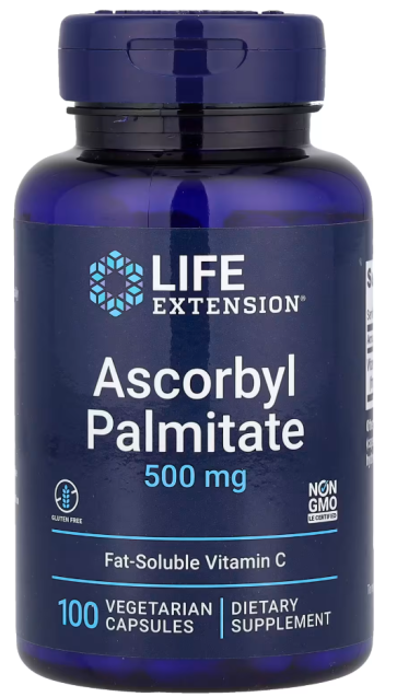 Ascorbyl Palmitate, 500 mg, 100 Vegetarian Capsules Life Extension
