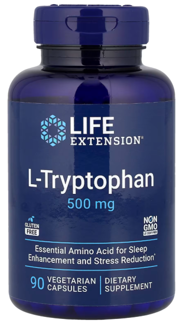 L-Tryptophan, 500 mg, 90 Vegetarian Capsules Life Extension