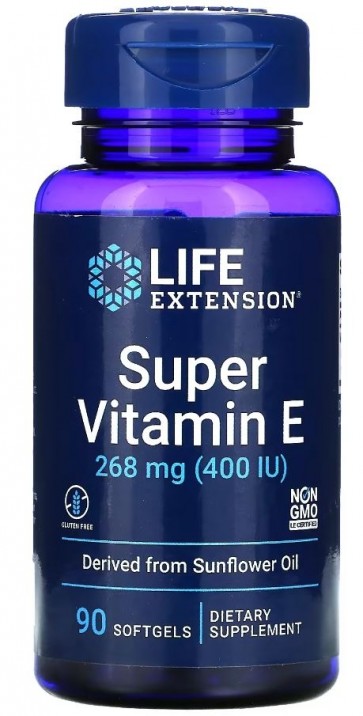 Super Vitamin E 268 mg (400 IU), 90 softgels LIFE Extension