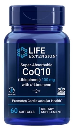 Super-Absorbable CoQ10 (Ubiquinone) with d-Limonene 50 mg, 60 softgels Life Extension