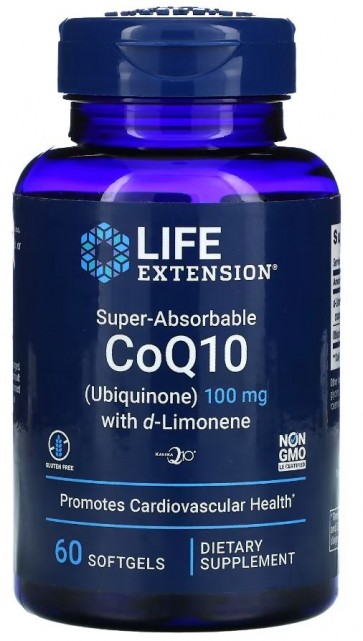 Super-Absorbable CoQ10 (Ubiquinone) with d-Limonene 100 mg 60 softgels Life Extension