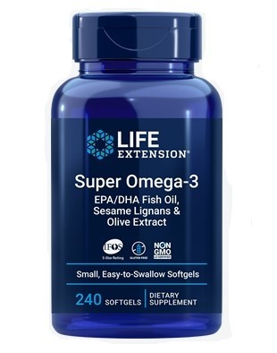Super Omega-3 EPA/DHA with Sesame Lignans & Olive Extract. 240sLIFE Extension