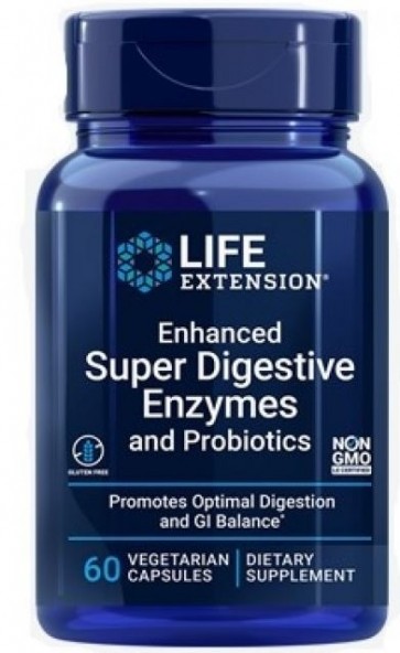 Super Digestive Enzymes and Probiotics 60 vegetarian capsules Life Extension