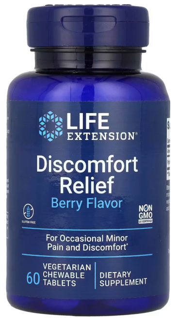 Discomfort Relief, Berry, 60 Vegetarian Chewable Tablets Life Extension