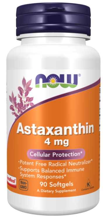 Astaxanthin, 4 mg, 90 Softgels Now foods