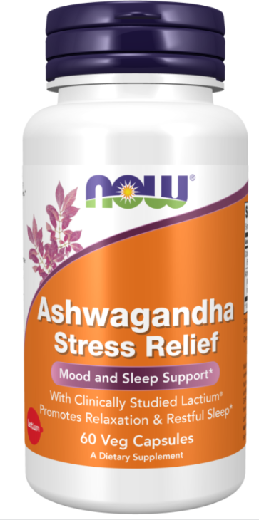 Ashwagandha Stress Relief 60 Veg Capsules Now foods
