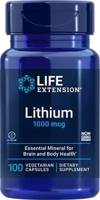 Lithium  1000mg 100 vcaps LIFE Extension