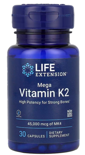 Mega Vitamin K2, 45,000 mcg, 30 Capsules Life Extension
