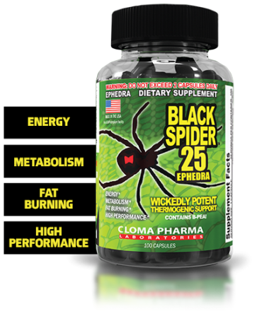 Black Spider 100ct  Ephedra ClomaPharma