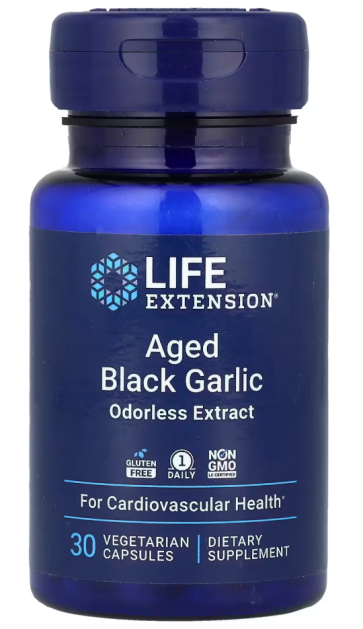 Aged Black Garlic, 30 Vegetarian Capsules (500 mg per Capsule) Life Extension
