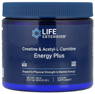 Creatine & Acetyl-L-Carnitine Energy Plus 233g Life Extension