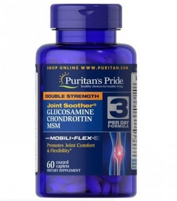 Double Strength Glucosamine. Chondroitin & MSM Joint Soother® 60 caplets PURITAN
