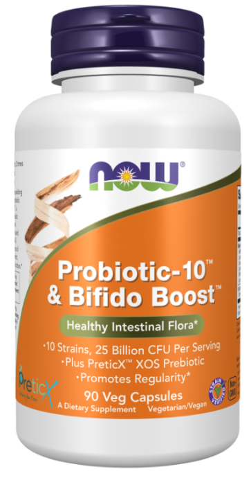 Probiotic-10 Bifido Boost, 90 Veg Capsules Now foods