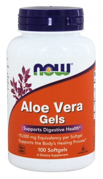 ALOE VERA 10.000 GELS 100 SGELS NOW Foods