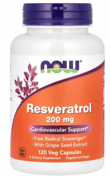 Resveratrol, 200 mg, 120 Veg Capsules Now foods