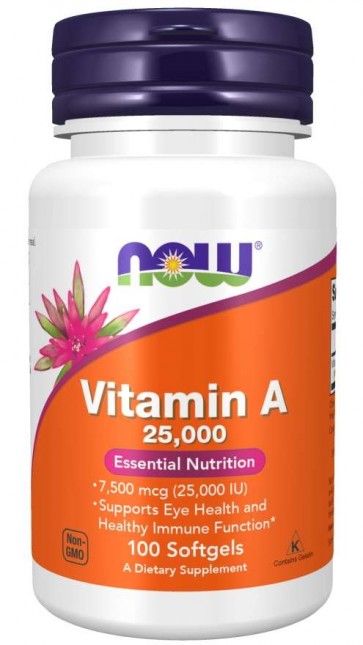 Vitamina A 25,000 iu 100 Softgels Now foods