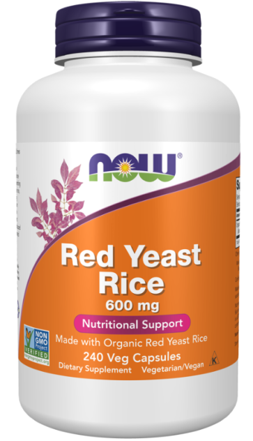 Red Yeast Rice, 600 mg, 240 Veg Capsules Now foods