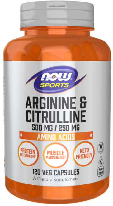 ARGININE  500mg  CITRULLINE 250MG 120 VCAPS Now foods