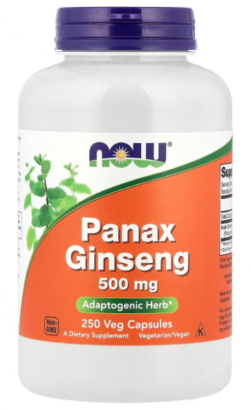 Panax Ginseng, 250 Veg Capsules (500 mg per Capsule) Now foods