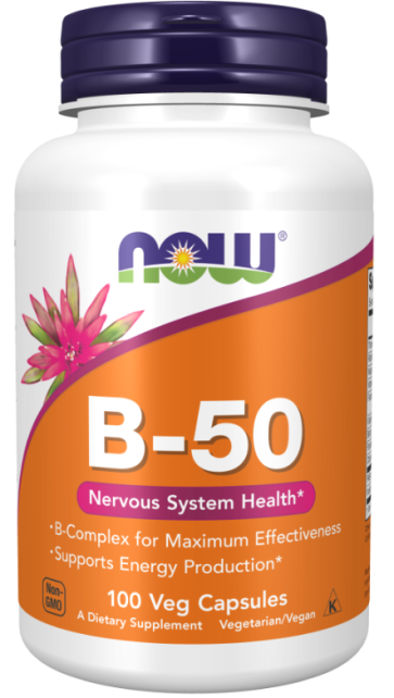 Vitamin B 50 mg 100 Veg Capsules Now foods