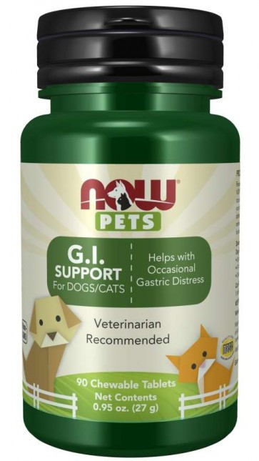 G.I. Support Chewable Tablets for Dogs & Cats Now foods Pets