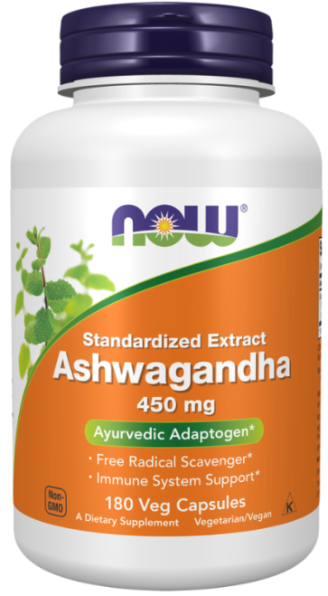 Ashwagandha, 450 mg, 180 Veg Capsules Now foods