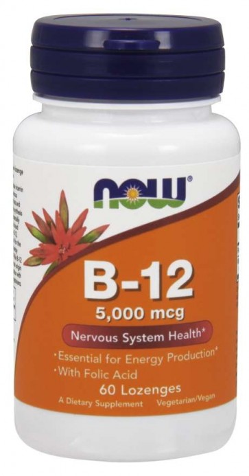 B-12 5.000mcg + Folic 60 lozenges Now Foods