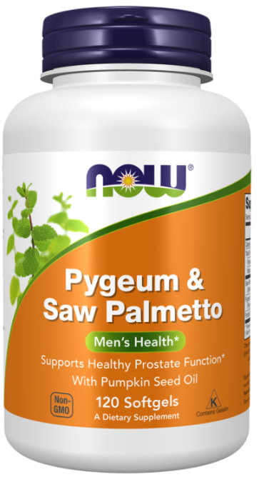 Pygeum  Saw Palmetto, 120 Softgels Now foods