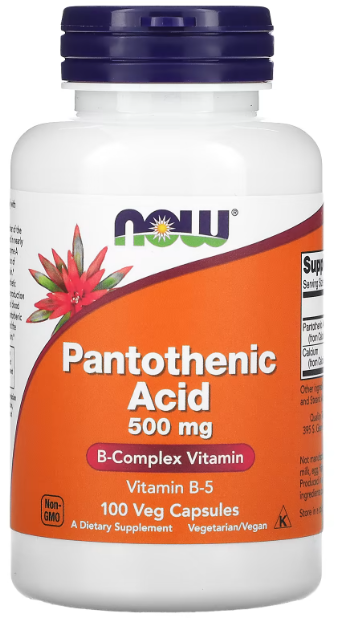 Pantothenic Acid, 500 mg, 100 Veg Capsules Now foods