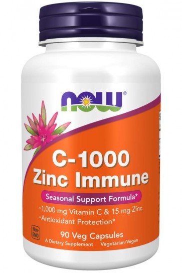 Vitamina C 1000 Zinc Immune 90 Veg Caps Now foods