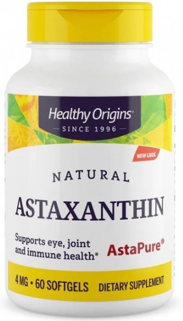 Astaxanthin 4 mg (AstaPure) 60 softgels Healthy Origins