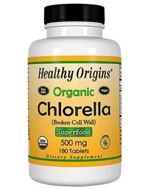 Chlorella Organic 500mg 180 tablets Healthy Origins