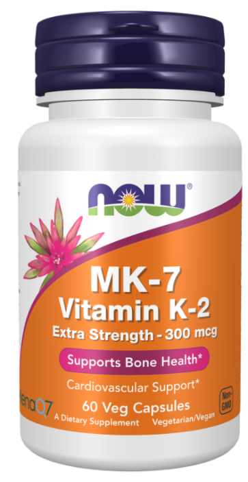 MK-7 Vitamin K-2, Extra Strength, 300 mcg, 60 Veg Capsules Now foods