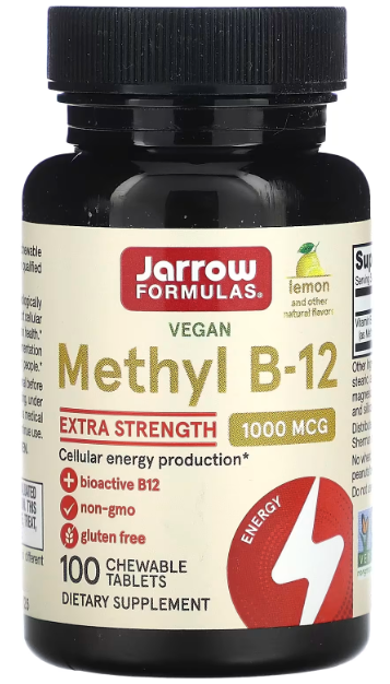 Methyl B-12, Extra Strength, Lemon, 1,000 mcg, 100 Chewable Tablets Lemon