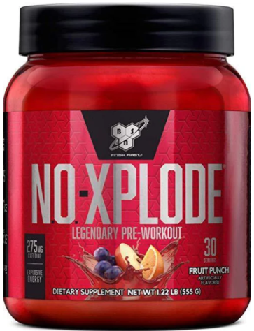 BSN NO XPLODE Pre Workout Powder Fruit Punch, 30 Servings
