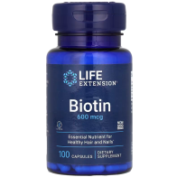 Biotin, 600 mcg, 100 Capsules Life Extension