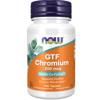 GTF Chromium, 200 mcg, 100 Tablets Now foods