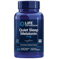 Quiet Sleep Melatonin 5mg, 60 Vegetarian Capsules Life Extension