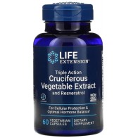 Triple Action Cruciferous Vegetable Extract and Resveratrol 60 vegetarian capsules Life Extension
