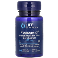 Pycnogenol, French Maritime Pine Bark Extract, 100 mg, 60 Vegetarian Capsules Life Extension
