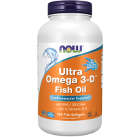Ultra Omega 3-D, 600 EPA / 300 DHA, 180 Fish Softgels Now foods