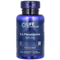 D, L-Phenylalanine, 500 mg, 100 Vegetarian Capsules Life Extension