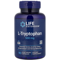 L-Tryptophan, 500 mg, 90 Vegetarian Capsules Life Extension